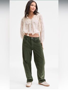 Lucky Brand Corduroy Barrel Leg Jean Boho Streetwear